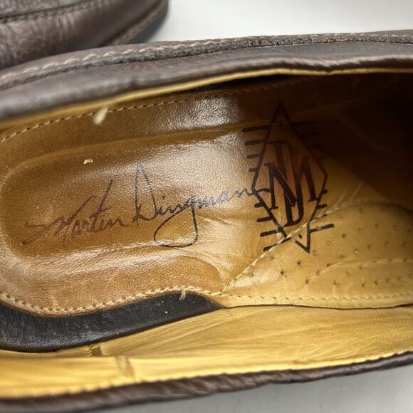 Martin Dingman Slip On Loafers Men Size 12 M Brown Leather Comfort Low Top Shoes